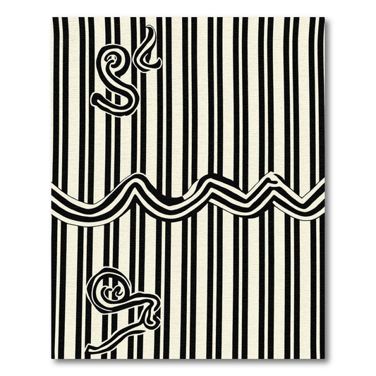 Black Cream Swirl Stripe Rug