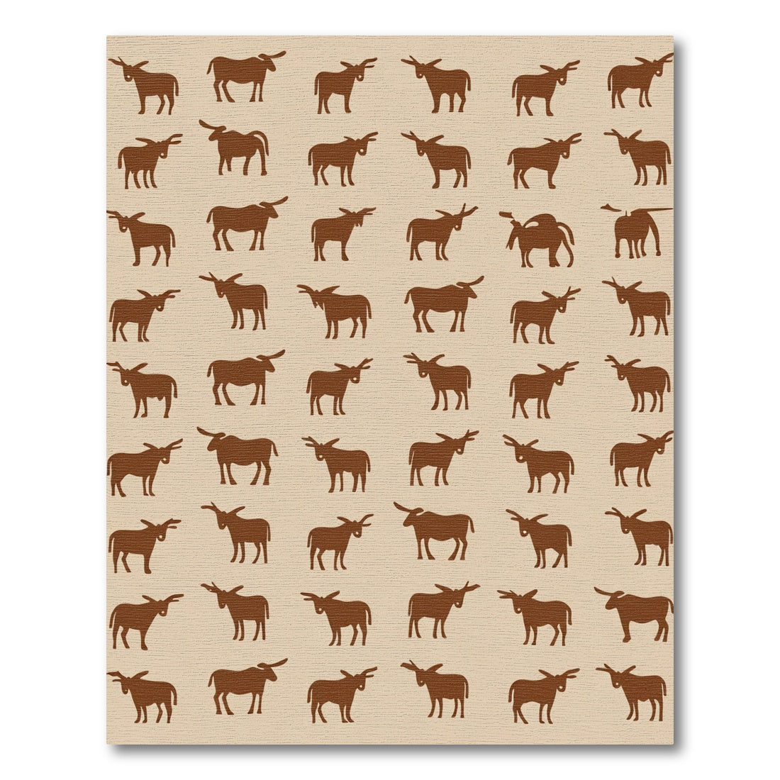 Brown Donkey Repeating Silhouette Rug