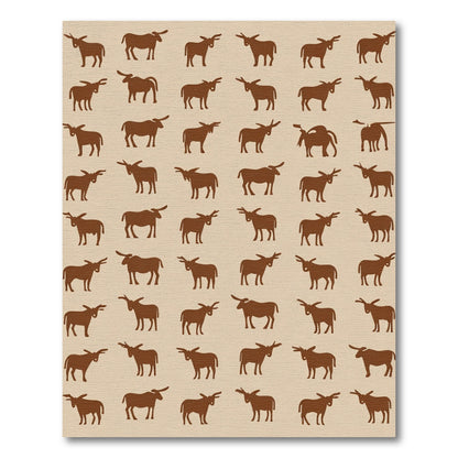 Brown Donkey Repeating Silhouette Rug