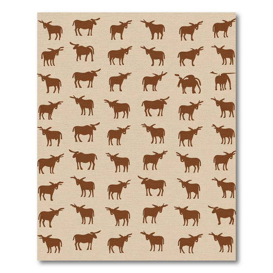 Brown Donkey Repeating Silhouette Rug