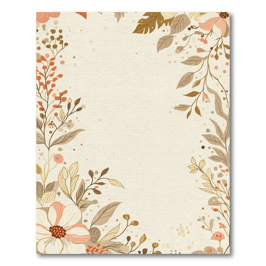 Earthy Floral Botanical Corner Arrangement Rug