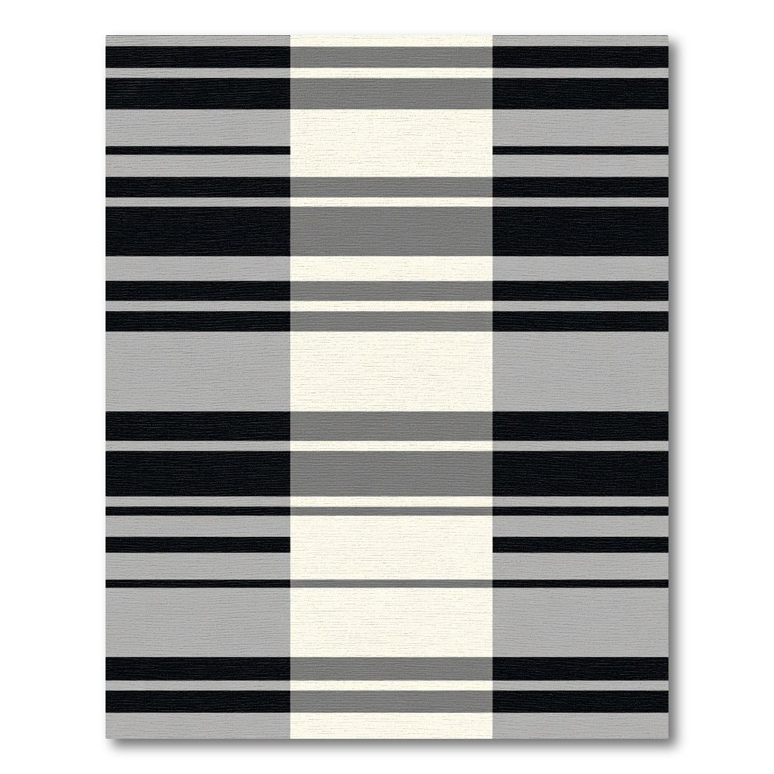 Modern Black Gray Cream Stripe Rug