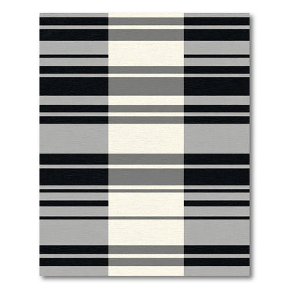 Modern Black Gray Cream Stripe Rug