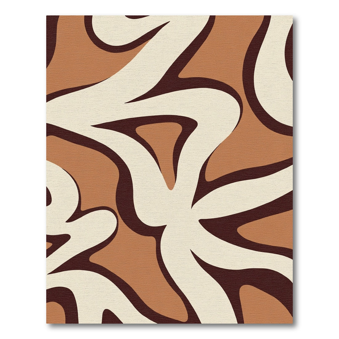 Warm Earthy Tone Abstract Curves Rug
