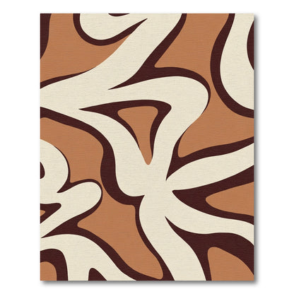 Warm Earthy Tone Abstract Curves Rug