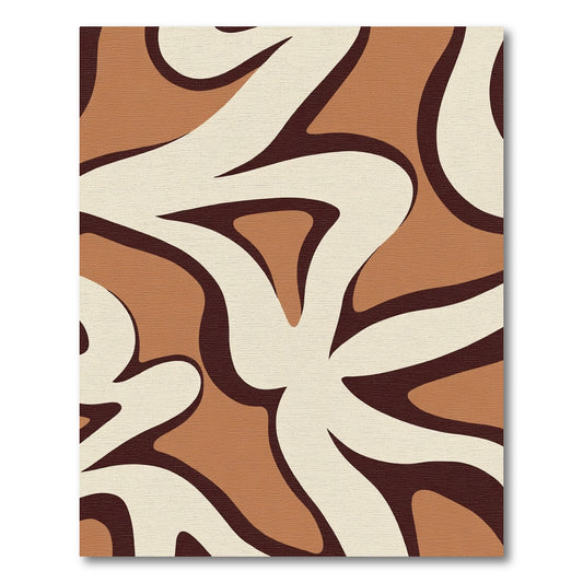 Warm Earthy Tone Abstract Curves Rug