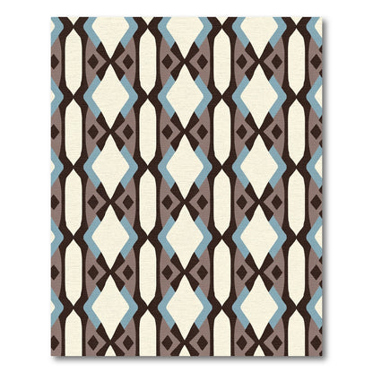 Mid Century Diamond Lattice Rug