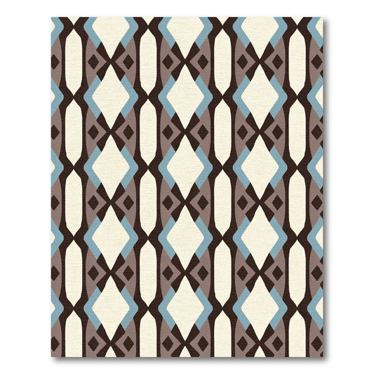 Mid Century Diamond Lattice Rug