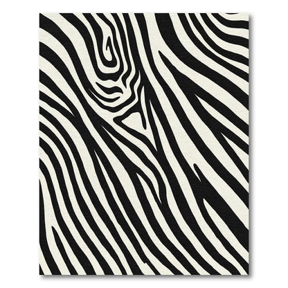 Striking Black White Organic Lines Rug