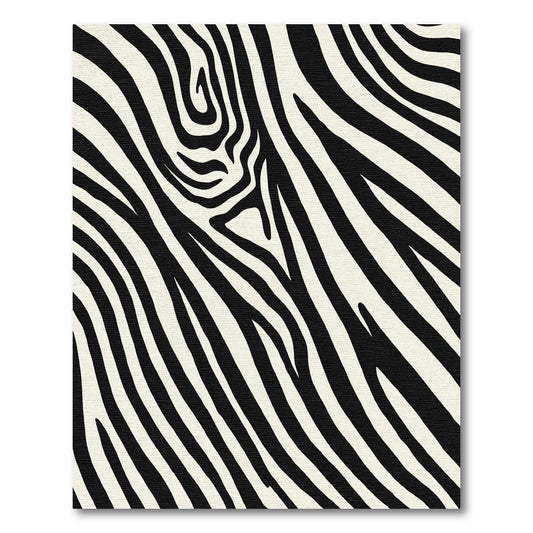 Striking Black White Organic Lines Rug