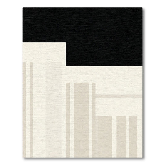 Neutral Cream Vertical Stripe Rug