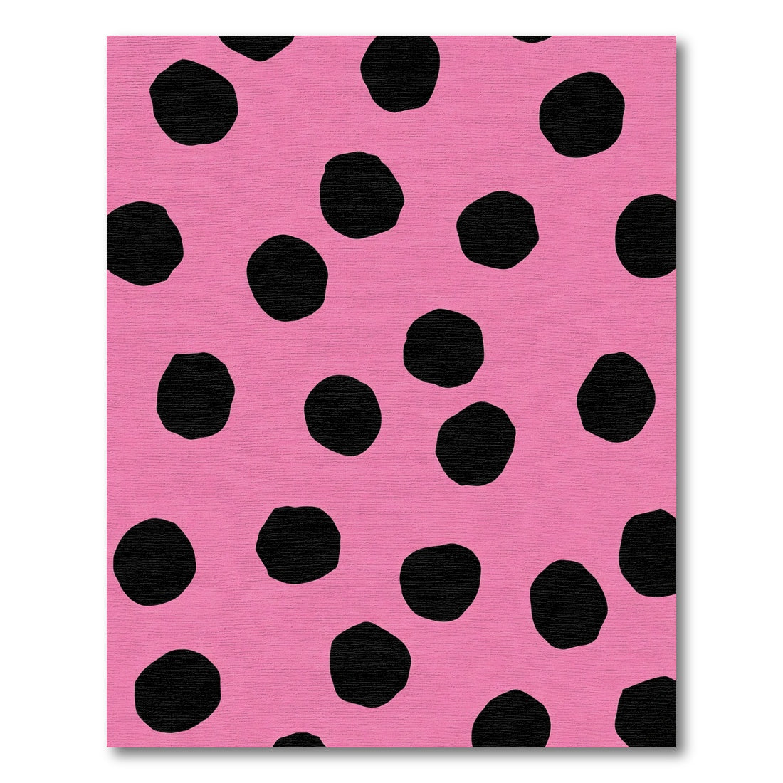 Vivid Pink Black Polka Dot Texture Rug
