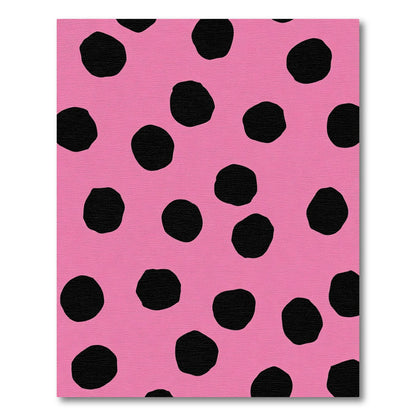 Vivid Pink Black Polka Dot Texture Rug
