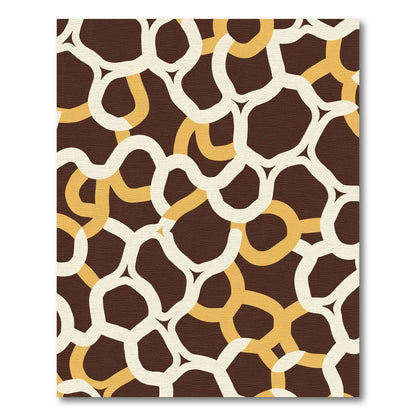 Brown Cream Yellow Interlocking Rings Rug