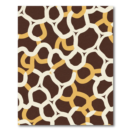 Brown Cream Yellow Interlocking Rings Rug