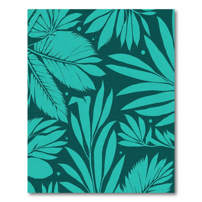 Teal Tropical Foliage Seamless Pattern Rug
