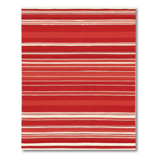 Vibrant Red Striped Horizon Rug