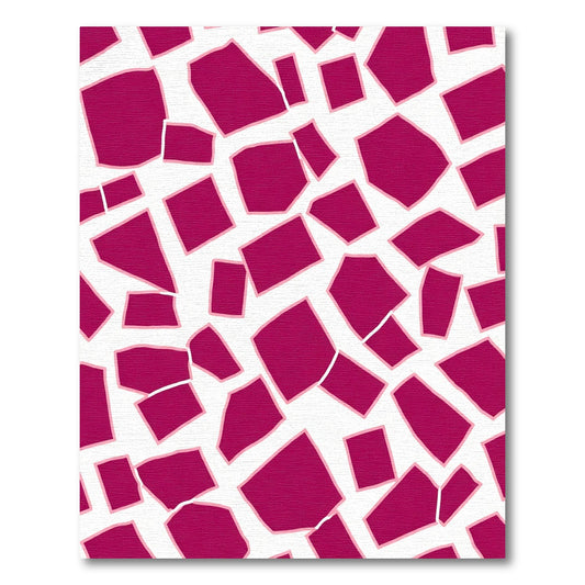 Crimson Abstract Tesselation Shapes Rug