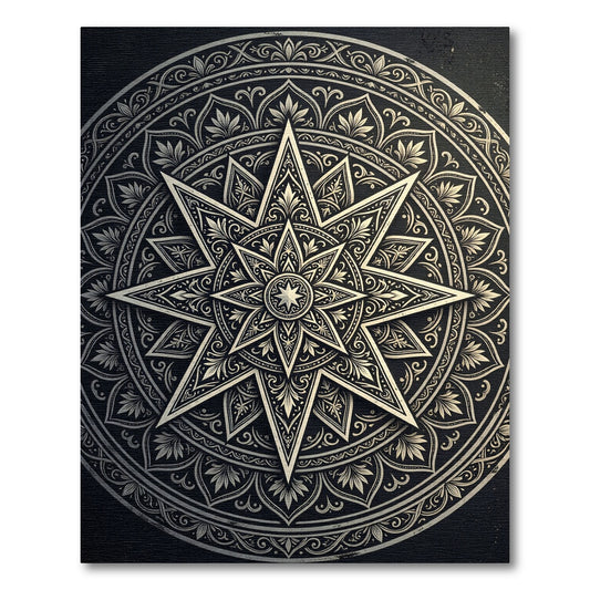 Ornate Midnight Starburst Medallion Rug