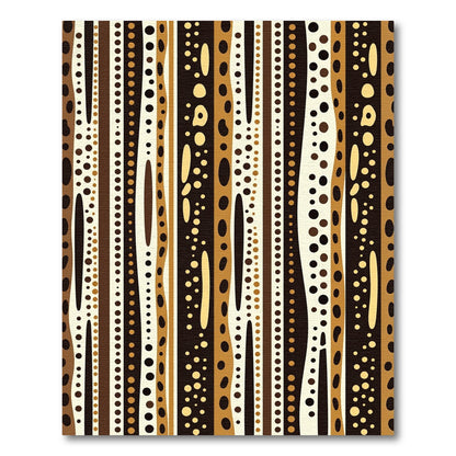 Earthy Brown Organic Stripe Pattern Rug
