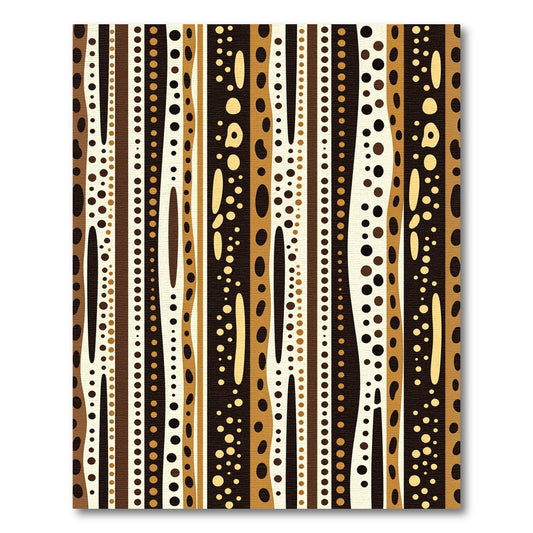 Earthy Brown Organic Stripe Pattern Rug