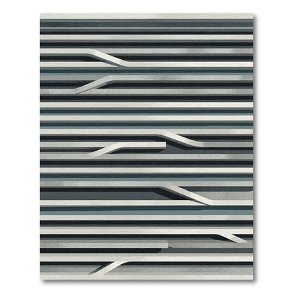 Monochromatic Abstract Gray Linear Stripe Rug