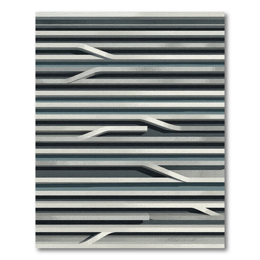 Monochromatic Abstract Gray Linear Stripe Rug