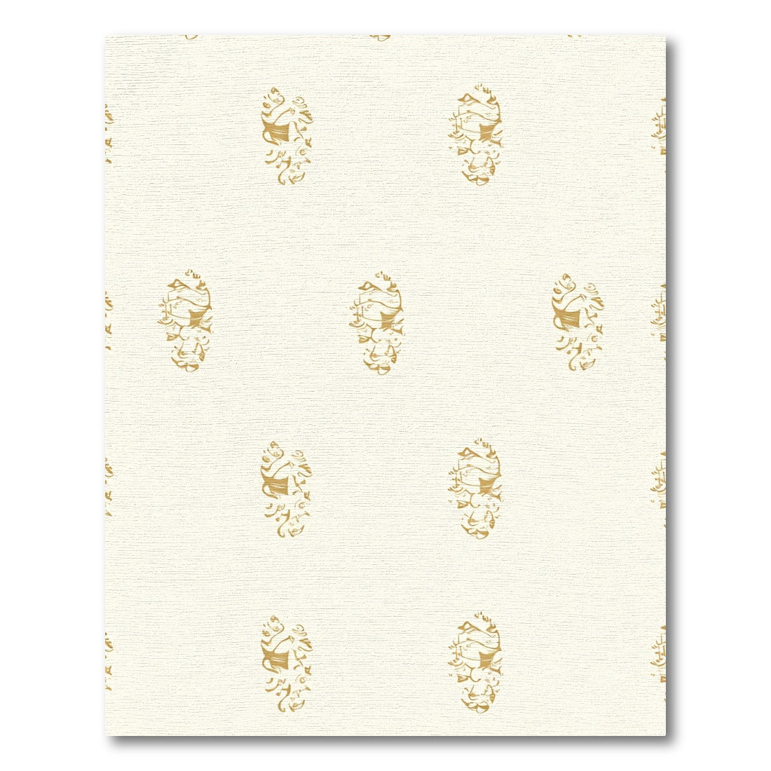 Cream Golden Abstract Oval Medallions Rug