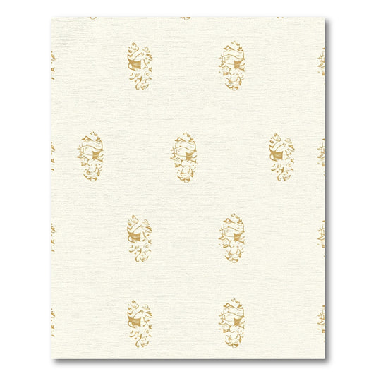 Cream Golden Abstract Oval Medallions Rug
