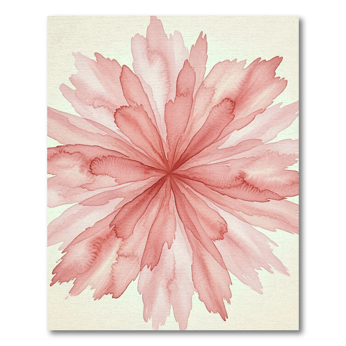 Soft Coral Watercolor Petal Burst Rug