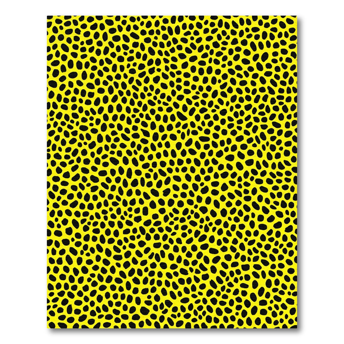 Vibrant Yellow Black Organic Spots Rug