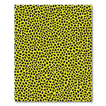 Vibrant Yellow Black Organic Spots Rug