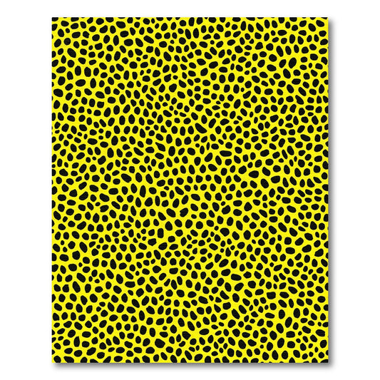 Vibrant Yellow Black Organic Spots Rug