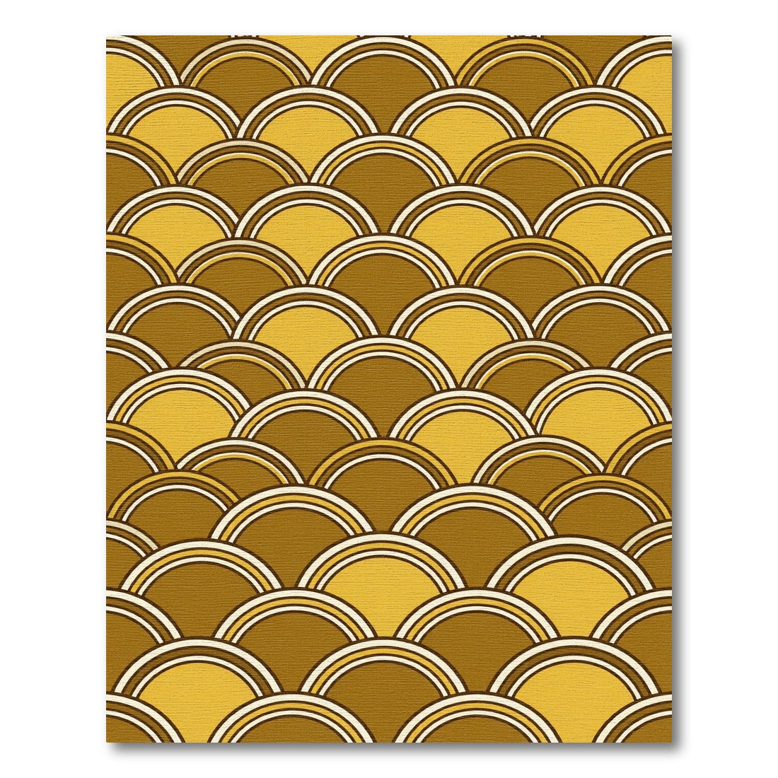 Golden Retro Mid Century Scalloped Arch Rug