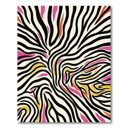 Wild Zebra Stripes with Bright Accents Rug