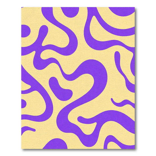 Vibrant Purple Organic Swirl Rug