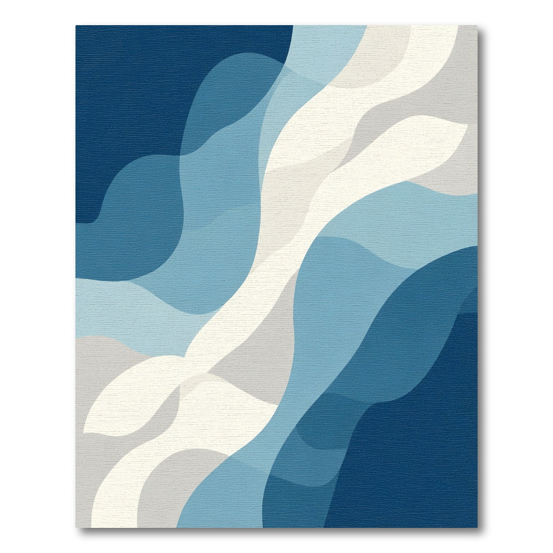 Deep Blue Abstract Flowing Waves Rug