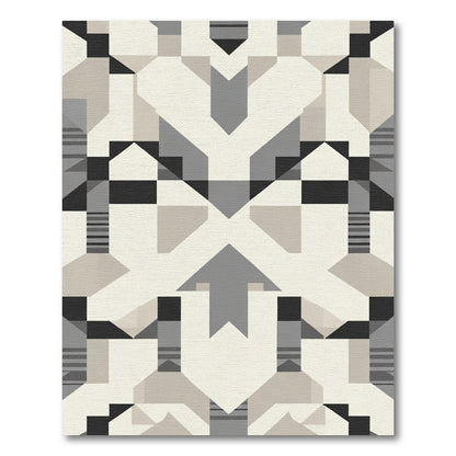 Geometric Neutral Tone Architectural Rug