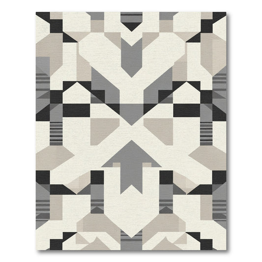 Geometric Neutral Tone Architectural Rug