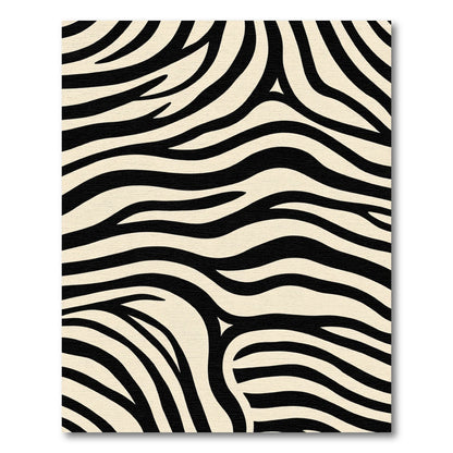 Black Cream Animal Stripe Rug