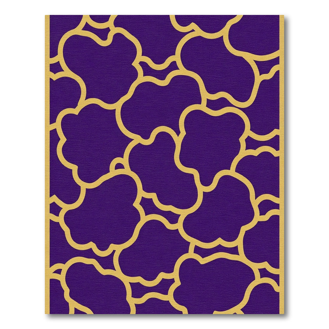 Deep Purple Gold Cloud Abstract Rug