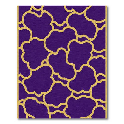 Deep Purple Gold Cloud Abstract Rug