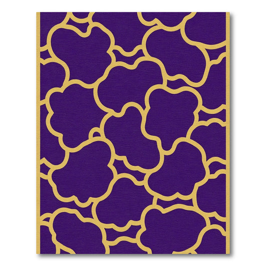 Deep Purple Gold Cloud Abstract Rug