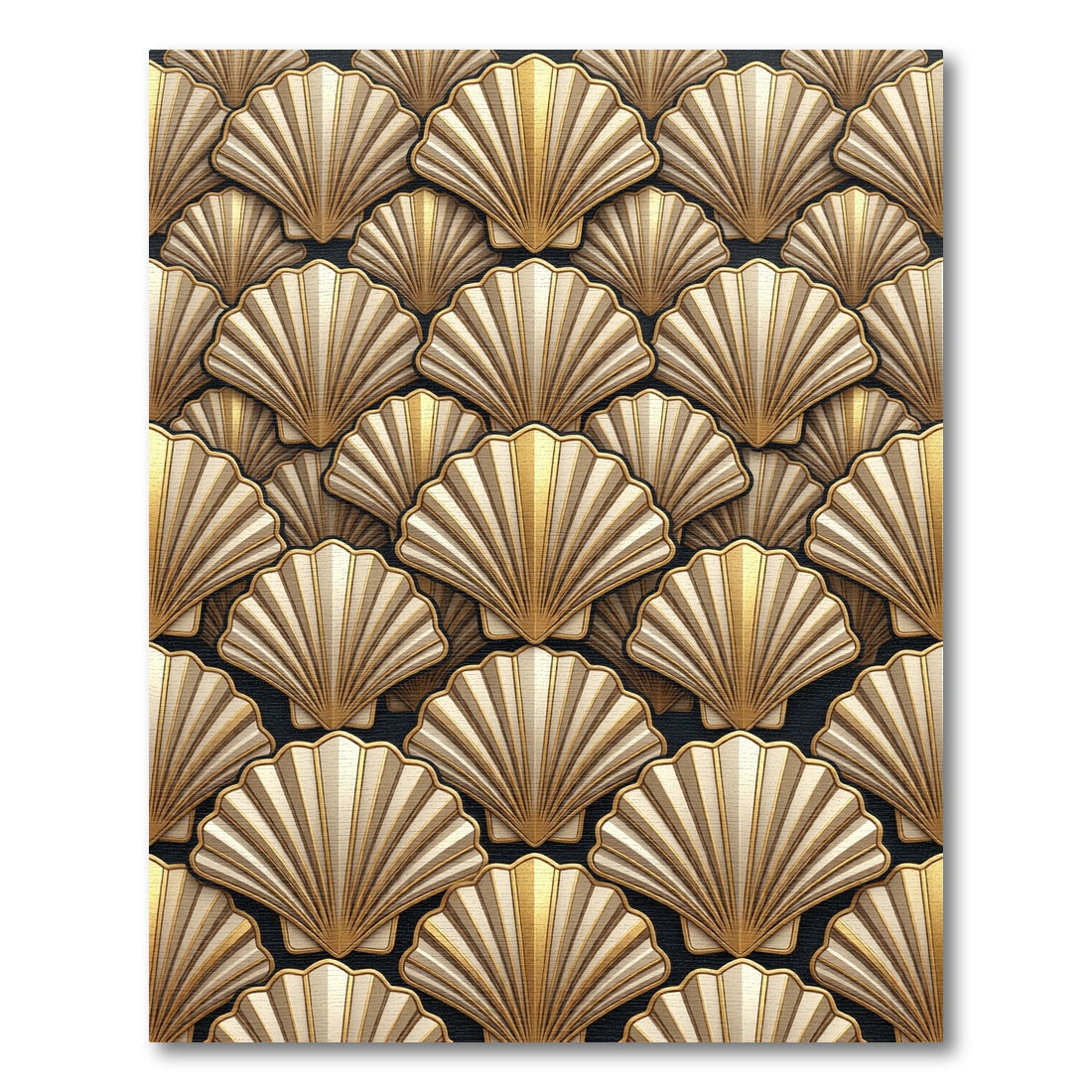 Art Deco Gold Fan Repeat Rug