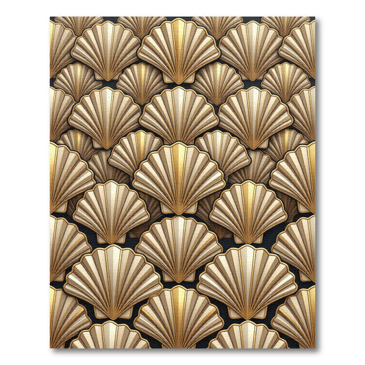 Art Deco Gold Fan Repeat Rug