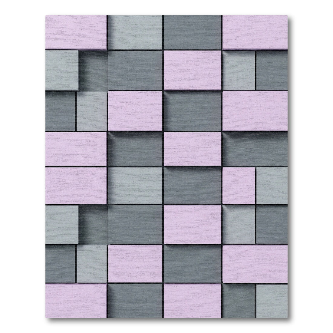 Pastel Pink Gray Geometric Tiles Rug