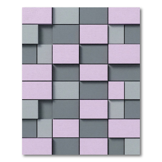 Pastel Pink Gray Geometric Tiles Rug