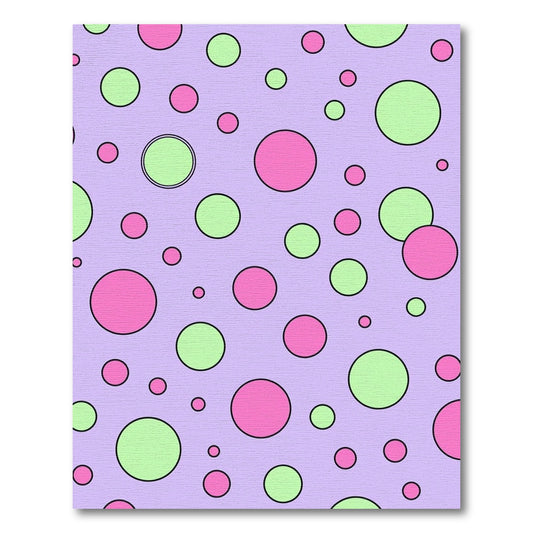 Lavender Pink Green Scattered Circles Rug