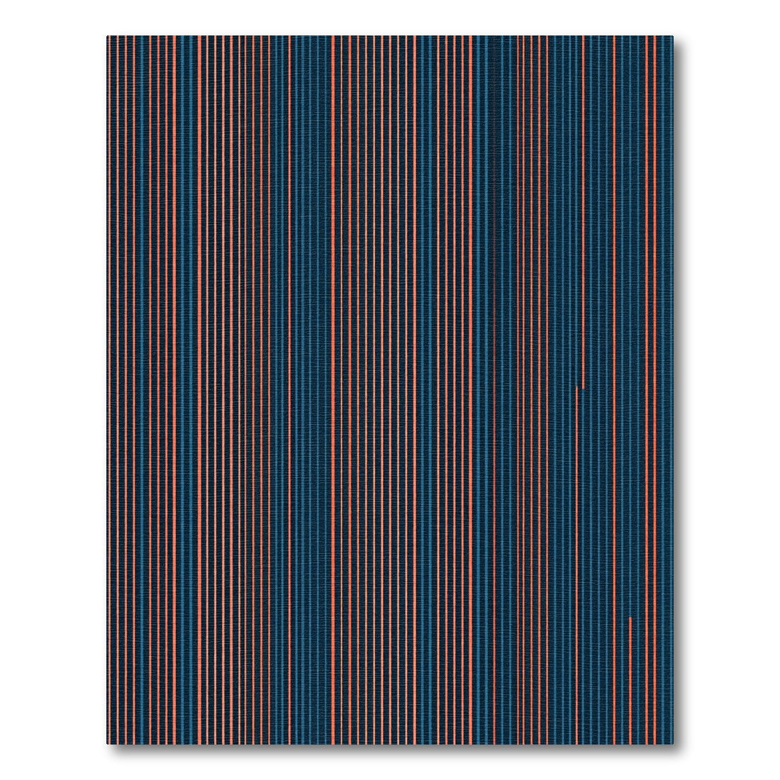 Deep Blue Coral Stripe Rug