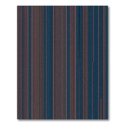 Deep Blue Coral Stripe Rug